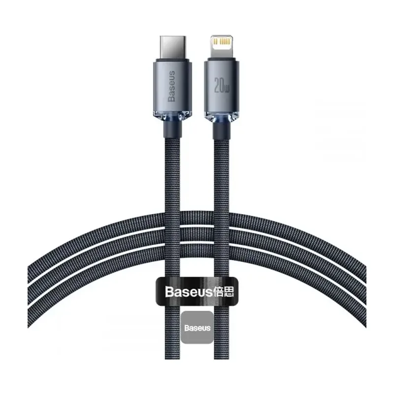 Baseus Crystal Shine Series Cable USB-C to Lightning 20W 1.2m (Black)