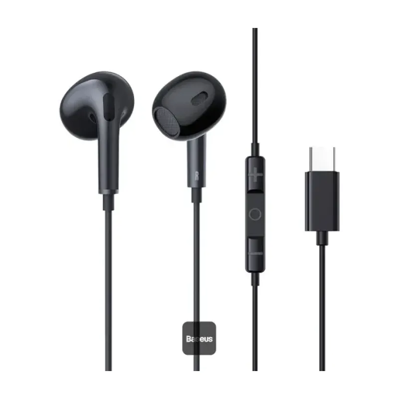 Baseus Encok CZ17 Type-C Semi-In-Ear Wired Earphones (Cluster Black)