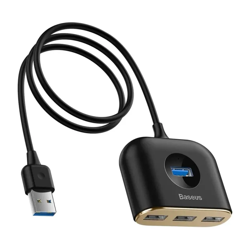 Baseus Square Round 4-in-1 USB Hub (USB 3.0 to 1x USB 3.0 + 3x USB 2.0) 1m