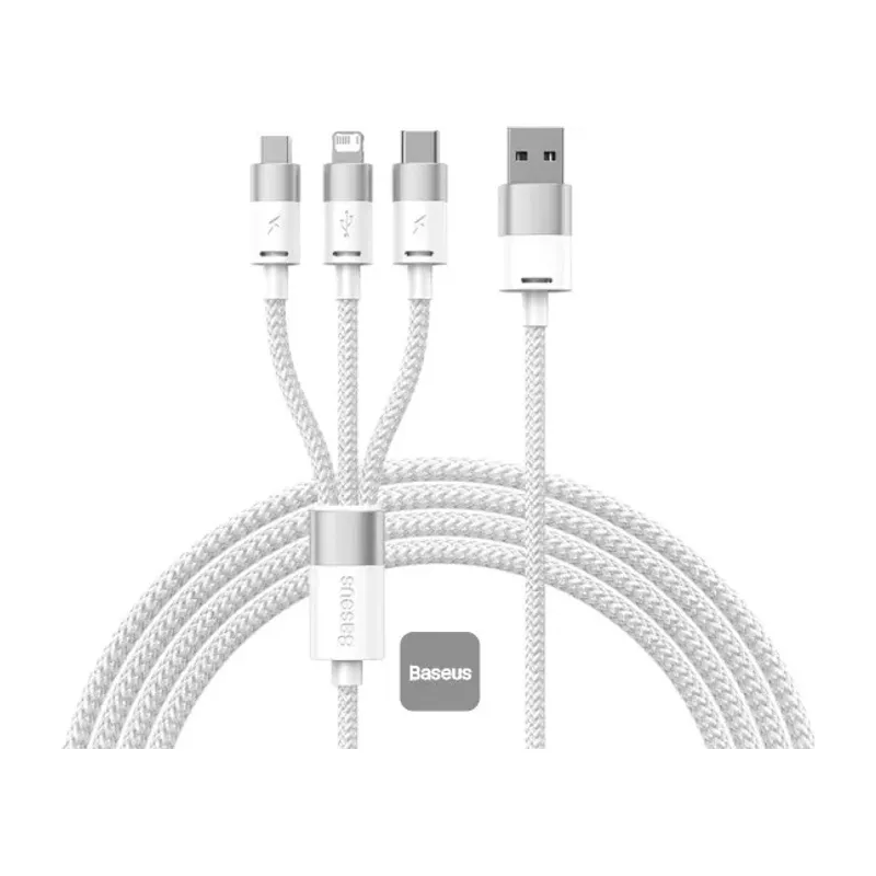 Baseus StarSpeed 1-for-3 Fast Charging Cable USB to Micro+Lightning+Type-C 3.5A 1.2m