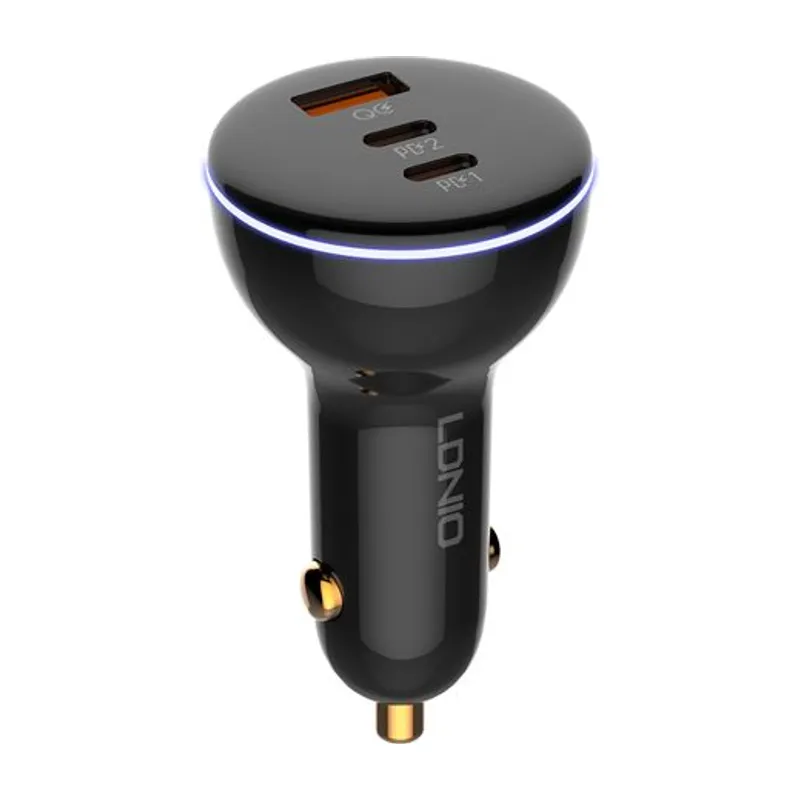 LDNIO C102 160W 3-Port Car Charger (2C+1U, with Cable)