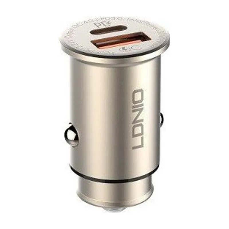 LDNIO C506Q 30W Mini Car Charger (USB-C + USB-A, with Cable)