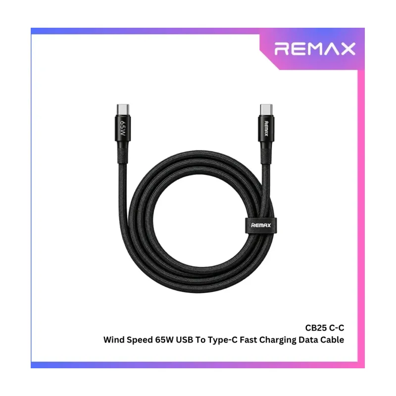 Remax CB25 Wind Speed 65W USB-C to USB-C Cable 1.2m