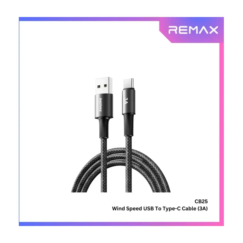 Remax CB25 Wind Speed USB-A to USB-C Fast Charging Cable 2m