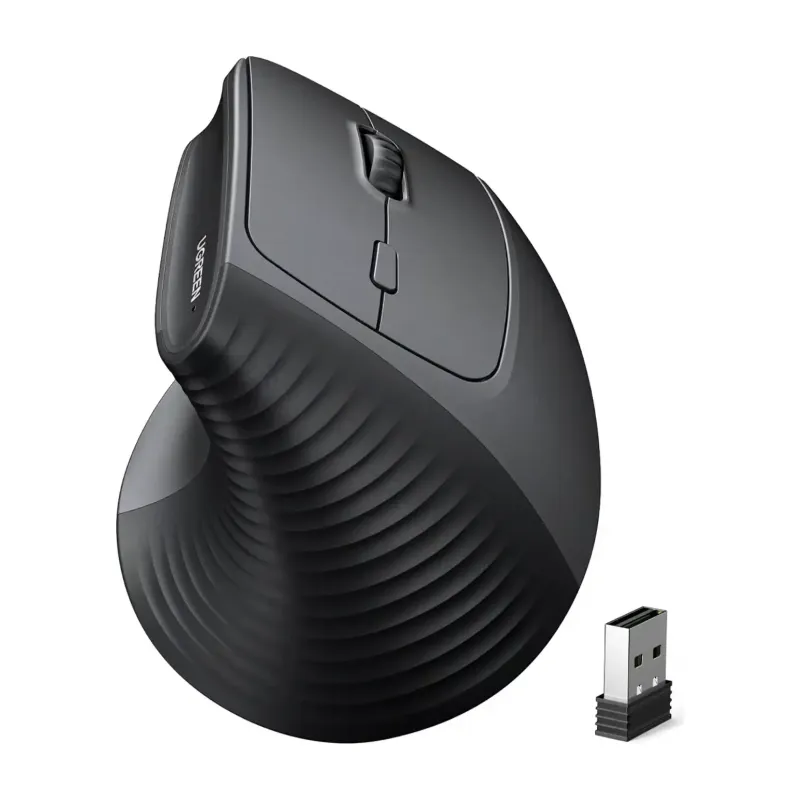 UGREEN Ergonomic Vertical Wireless Mouse, Bluetooth + 2.4GHz (75633)